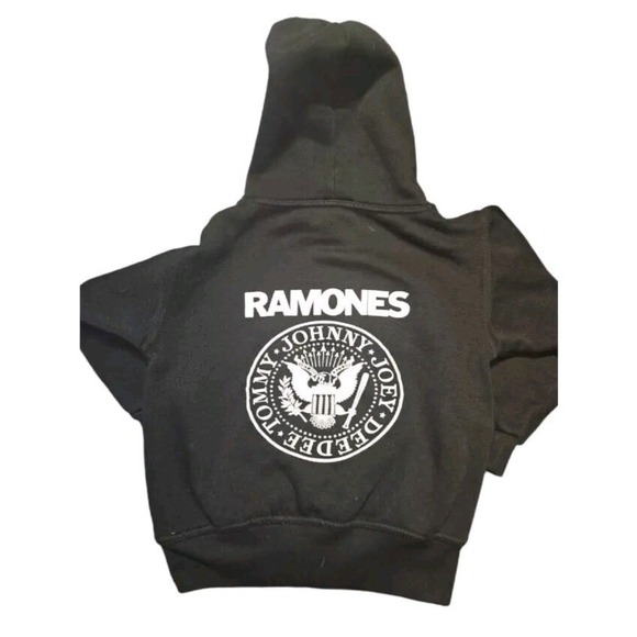 Rare Vintage Ramones Band Toddler Black Hooded Sweatshirt Hoodie 3-4 Years Punk